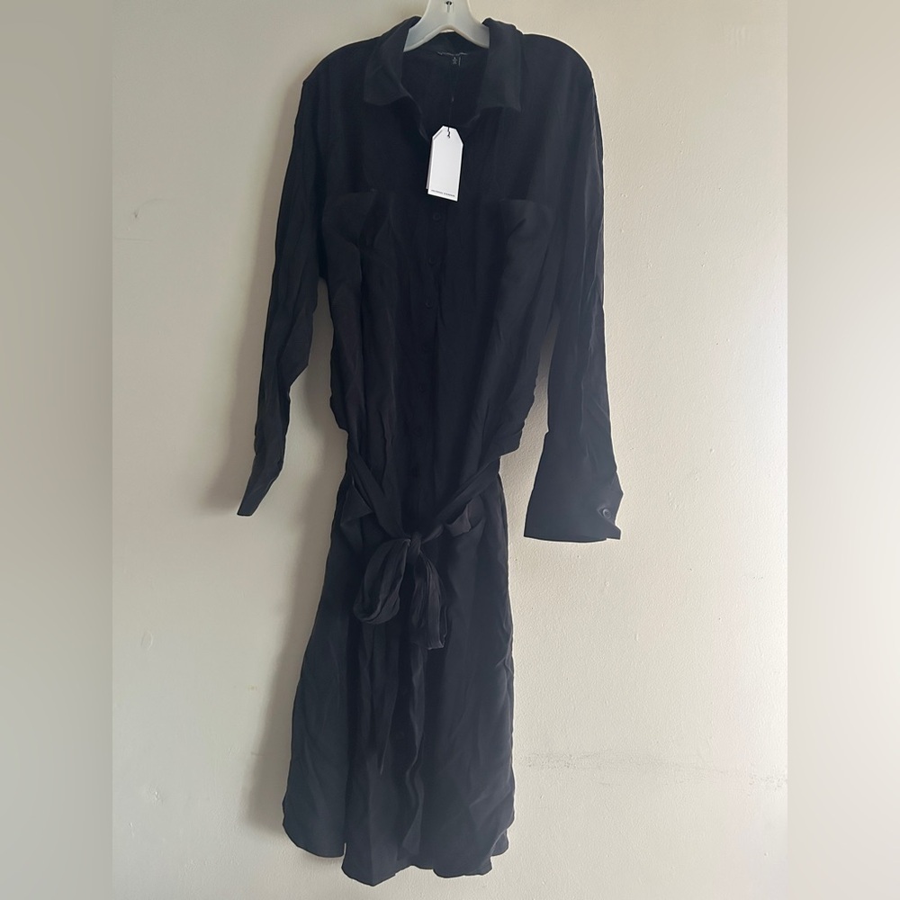 NWT Universal Standard Women’s Black Rhea Cupro Shirt Dress L